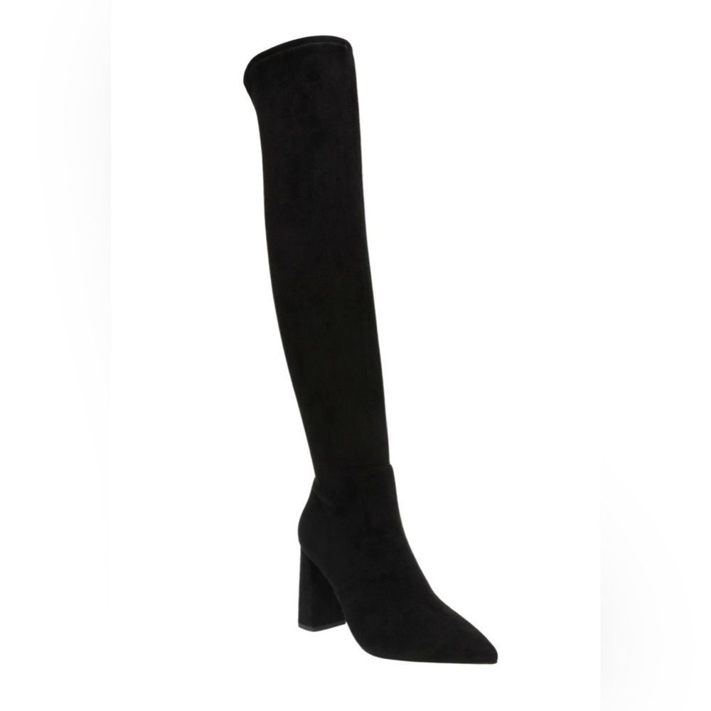 Wild Pair Eileene Block-Heel Over-The-Knee Boots Suede Black 6M New